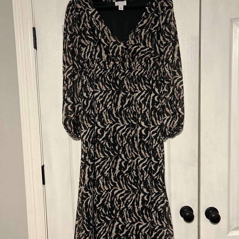 Sofia By Sofia Vergara Zebra Print Long Sleeve Dr… - image 3